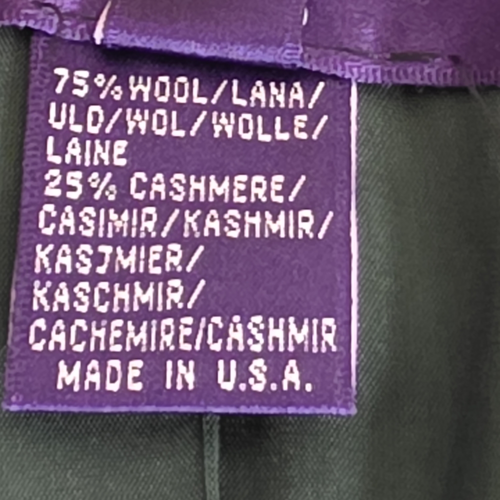 Vintage Ralph Lauren Purple Label Wool Cashmere Blazer Jacket In Green - Picture 5 of 9